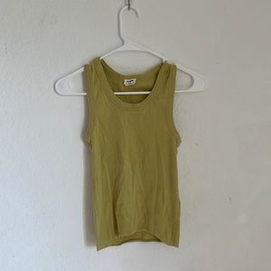 Muted Lime Green Ribbed Cotton-On Tank Top